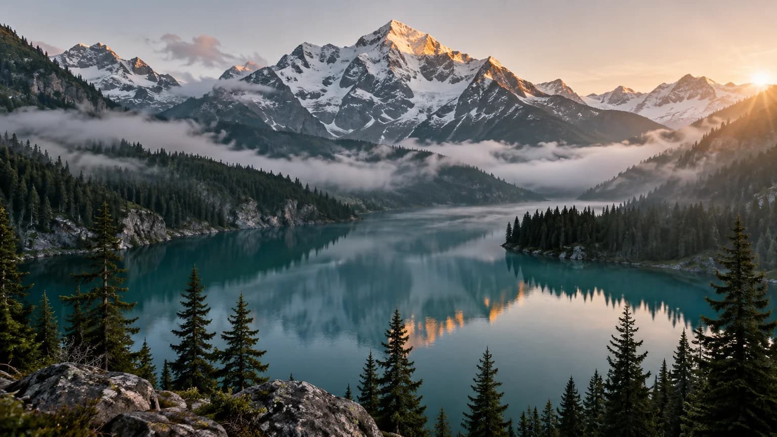 Wan 4.0 cinematic alpine lake video concept preview